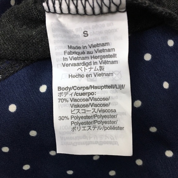 J CREW Mercantile Top Blouse Mixed Media Dots Long Sleeve Minimalist Size Small - Picture 8 of 10